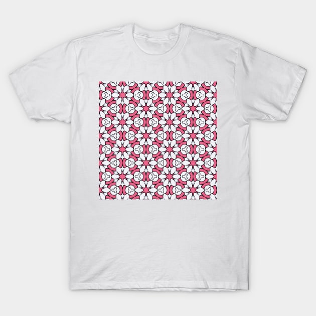 Pink White Flower T-Shirt by Starline Hodge